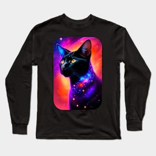 Estellar black cat Coloful Long Sleeve T-Shirt